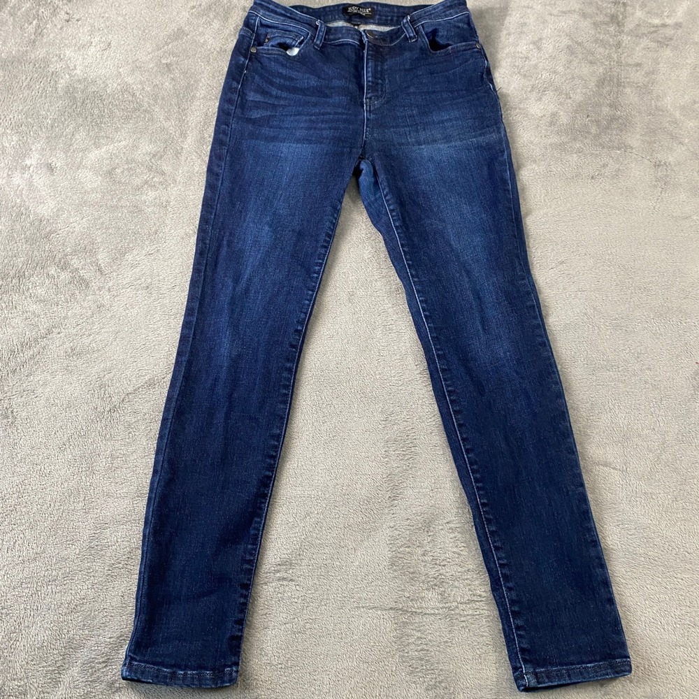 Judy Blue Jeans Womens 11/30 Dark Wash Skinny Fit Stretch Denim Casual Preppy